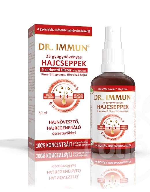 Dr.immun 25 gyógynövényes hajcseppek 9 serkentő fűszer kivonattal 50 ml