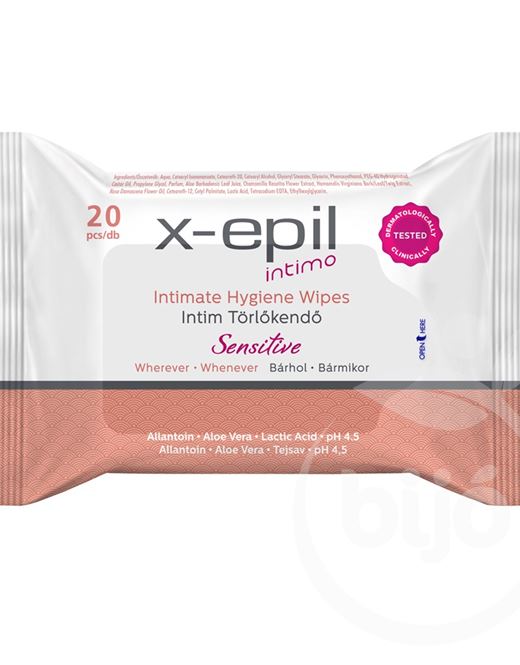 X-Epil intimo intim törlőkendő-sensitive 20 db