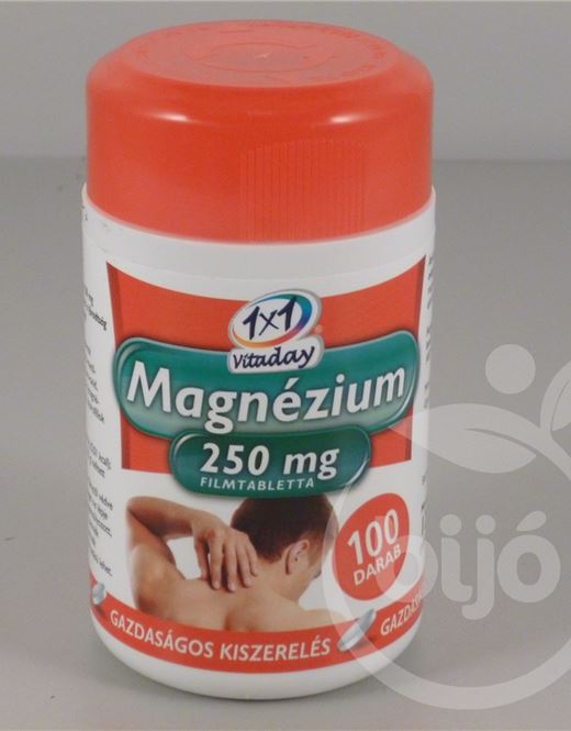 1x1 vitaday magnézium 250 mg filmtabletta 100 db