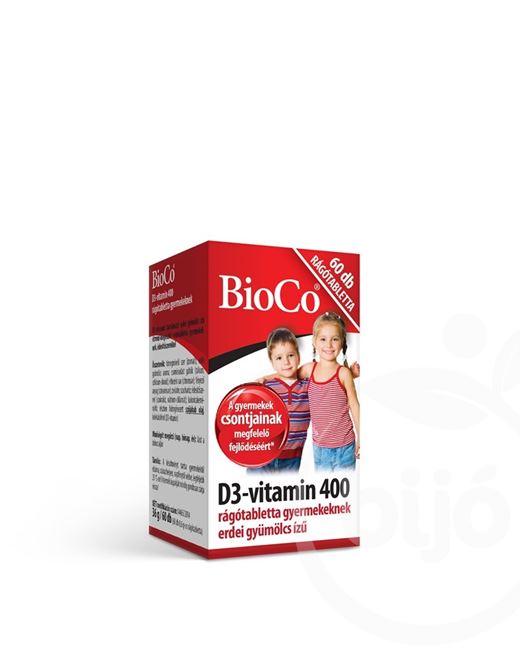 Bioco d3-vitamin 400 rágótabletta gyerekeknek 60 db erdei gyümölcs ízű