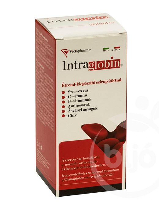 Intraglobin szerves vasat tartalmazó étrend-kiegészítő szirup 200 ml