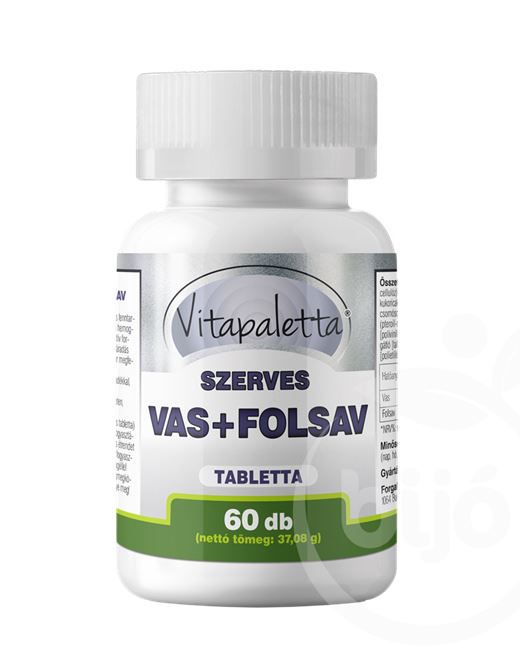Vitapaletta szerves vas folsav tabletta 60 db