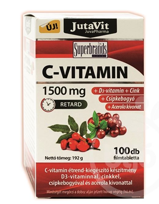 Jutavit c-vitamin 1500 mg d3 cink csipkebogyó acerola kivonattal 100 db
