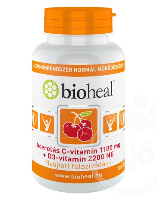 Bioheal acerolás c-vitamin 1100mg d3 vitamin 2200ne 105 db