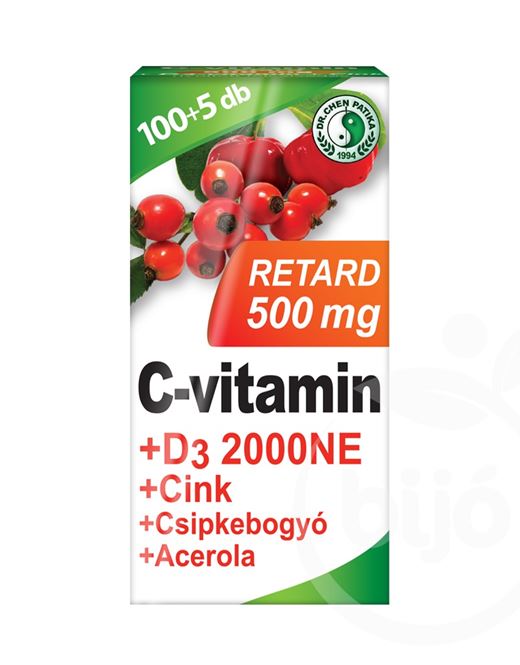 Dr.chen c-vitamin 500 mg retard d3 acerola tabletta 105 db