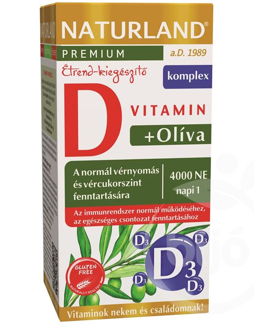 Naturland olivalevél D-vitamin 4000NE kapszula 60 db