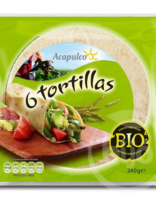 Acapulco bio lágy tortilla tészta 240 g