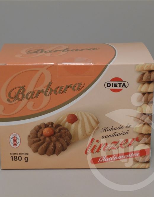 Barbara gluténmentes kakaós és vanília ízű linzer 180 g