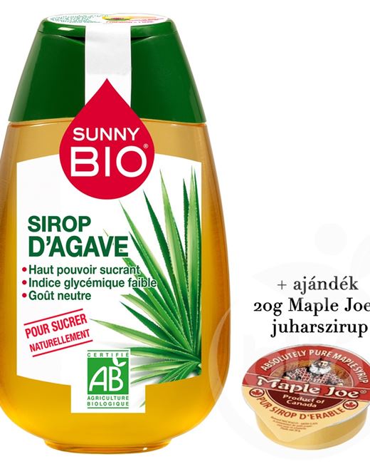 Sunny bio agave szirup 500 g ajándék juharszirup 20 g