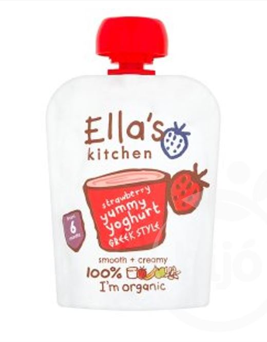 Ellas Kitchen bio görögjoghurt szamóca bébiétel 90 g